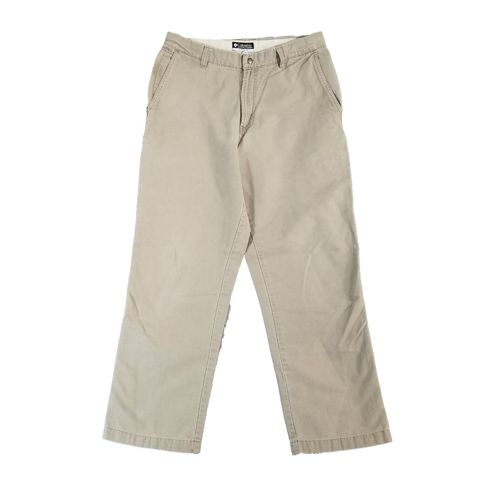 Columbia Mens Chino Pants 34x31 Beige Tan Cotton Outdoor Hiking Adventure